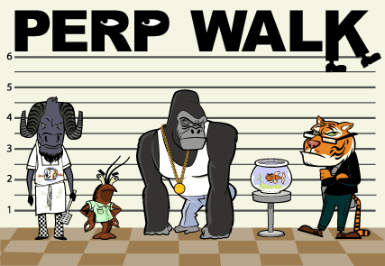 Perps standing in a lineup