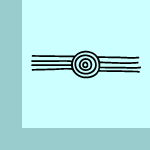 Symbol with concentric circles and branching lines